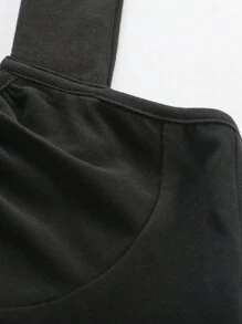 Zolique 夏季純色褶皺無袖性感緊身連身裙