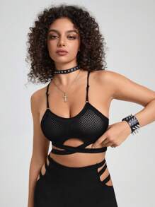 Easithlete Women's Solid Color Cross Strap Camisole Top And Long Pants Summer Sports Suit