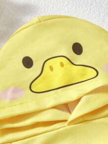 PETSIN 1件可愛卡通鴨圖案寵物卫衣，適用於貓狗，3D足印設計 - 彩色 - 查看 3