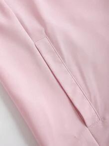 TaskEZ Pink Summer Scrub Nurse Uniform Short Sleeve Top Jogging Trousers Two-Piece Set Clothes - Pink - View 13