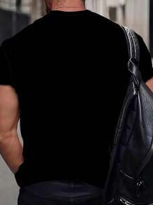 Men's Dribble Shadow Printed T-Shirt, Casual Short-Sleeved Round Neck T-Shirt, Men's Outdoor
