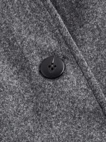 Flirla Plus Size Casual Solid Color Hooded Jacket For Winter Fall Cloth For Women - Dark Grey - View 3