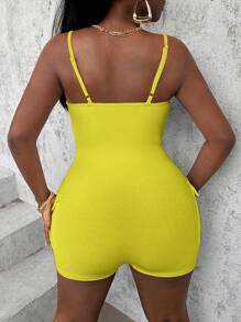 Slaydiva Summer Casual Solid Color Jumpsuit Romper