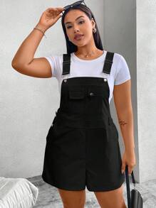 Flirla 大码女式纯色简约休闲连体裤