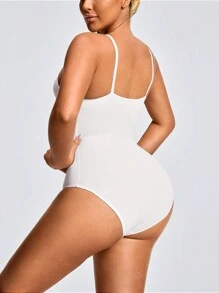 SHAPORA 白色塑身三角裤紧身衣塑身衣胸部和臀部提拉器腹部腰部控制 - 白色 - 查看 2