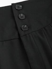 Sweetra High Waist Loose Fit Flowy Women's Casual Pants, Spring Fall Cloth For Women - Black - View 4