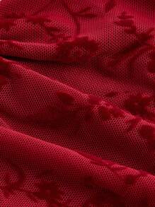 SHEIN MOD 女士红色系领褶饰露背优雅吊带背心