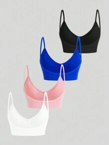 Easithlete 女士纯色简约日常无钢圈运动文胸 - 彩色 - 查看 2