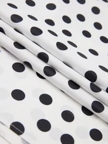 Anewsta Đầm Maxi Nữ In Chấm Bi Thường Ngày Một Bên Vai - Đen và trắng - Xem 9