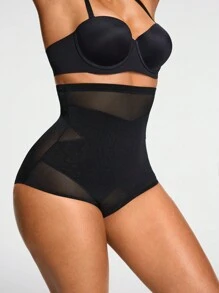 SHAPORA 2 Packs Shaping High Waisted Mesh Brief Shapewear Bottom Body Shaper Butt Lifter-Tummy Waist Control - Multicolor - View 7