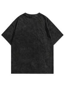 Vincenttrinidadart ROMWE MEN Men's Loose Fit Graphic Print Short Sleeve T-Shirt, Summer High Street Vintage