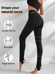 SHEIN Unity Einfarbige, hoch taillierte, eng anliegende Leggings für den Lässig stil