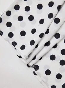 Anewsta Đầm Maxi Nữ In Chấm Bi Thường Ngày Một Bên Vai - Đen và trắng - Xem 11