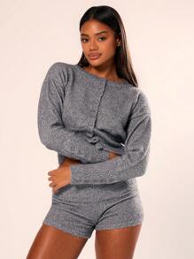 MUSERA Teacher Outfit Knit Cropped Fitted Cardigan