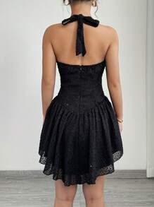 SHEIN SXY Women's Wedding/Graduation Ceremony Evening Party Dress - Black - View 2