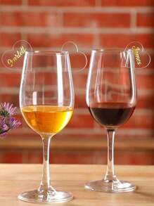 30pcs Acrylic Heart-Shaped Drink Labels, Suitable For Weddings, Holidays, Parties, Restaurants, Wine, Water Cups, Glass Cup Edge Insert Labels, Christmas - Clear - View 2