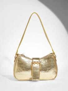 SHEIN BAE 鳄鱼纹单肩包，适合女性日常使用及送礼