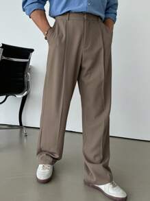 DAZY Pantalones de traje casuales de unicolor para hombre, otoño