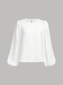 SHEIN 2pcs/Set Teen Girls' Lantern Sleeve Shirt With Knit Camisole And Casual Pants Outfit