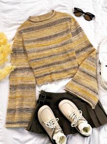 Soleia 女士彩色条纹露背系带短款针织毛衣 - 彩色 - 查看 1