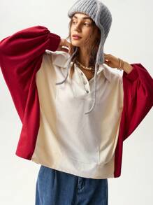 Bohemela Women's Vacation Color Block Long Sleeve T-Shirt, Autumn - Multicolor - View 2