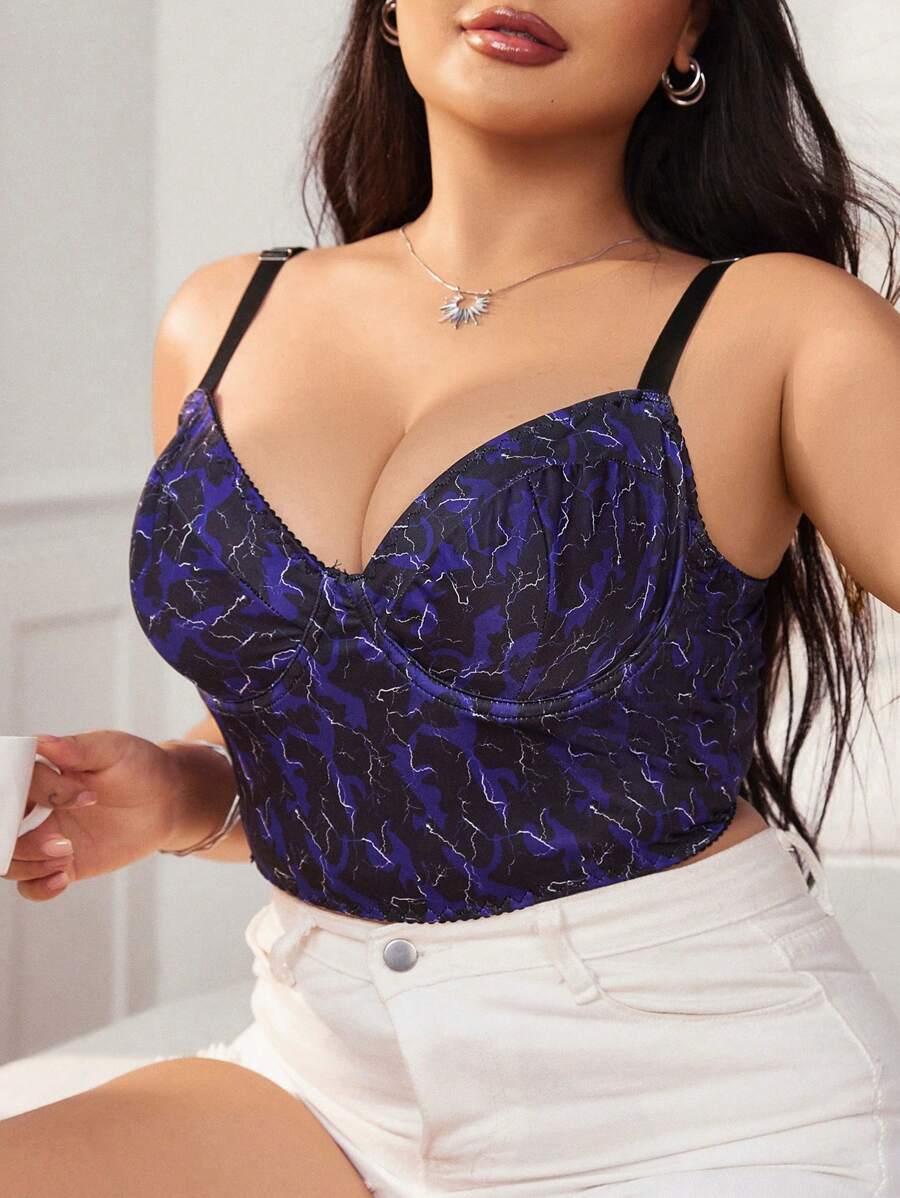 SHEIN 大碼印花素色日常無線內衣