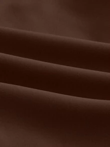 SHEIN LUNE Women's Loose Stand Collar Patch Pocket Jacket Fall Winter Cloth For Women - Coffee Brown - View 5