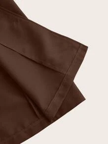 SHEIN LUNE Women's Loose Stand Collar Patch Pocket Jacket Fall Winter Cloth For Women - Coffee Brown - View 6