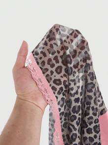 ROMWE J-Fashion Top de camisa con nudo, de patchwork estampado de leopardo, de moda, para verano