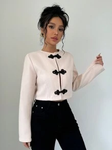 Chiquease 女士纽扣式休闲日常长袖夹克