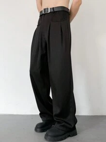 Manfinity Hypemode Pantalones casuales de traje de pierna recta de unicolor para hombres