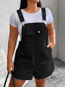 Flirla 大码女式纯色简约休闲连体裤