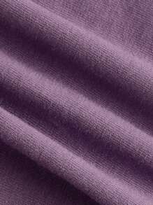 ROMWE Goth Top tubo con estampado de calavera y flores de moda para mujer, verano - Morado - Ver 3