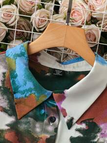 SHEIN Clasi Plus Size Cổ áo có cổ dài tay có nút phía trước Trang phục thường ngày, Giải trí & Kỳ nghỉ - Nhiều màu - Xem 6