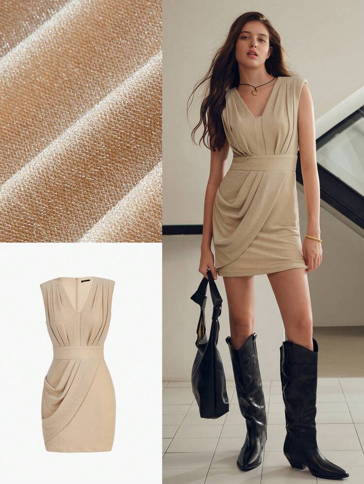MOTF STUDIO VESTIDO AJUSTADO CON PLIEGUES DOBLADOS