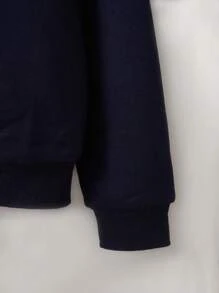 INAWLY 印花连帽衫，女士宽松连帽卫衣，蓝色印花连帽上衣，植物主题连帽衫，毕业季，返校季，毕业季，教师款，返校季套头衫，秋季卫衣 - 藏蓝色 - 查看 3