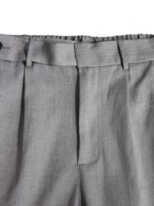 Manfinity Mode Men Fold Pleated Slant Pocket Suit Pants - Light Grey - View 3