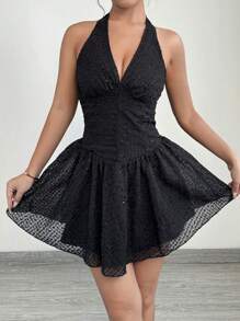 SHEIN SXY Women's Wedding/Graduation Ceremony Evening Party Dress - Black - View 4