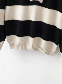 SHEIN Tween Girl Stripes Ribbed Knit Layered Sleeveless Sweater, Autumn - Multicolor - View 5