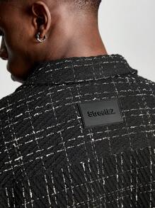 Manfinity VCAY 男士格子长袖宽松编织时尚外套，适合秋冬