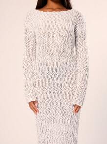 MUSERA Slouchy Maxi Knit Sweater Dress Chic - Multicolor - View 4