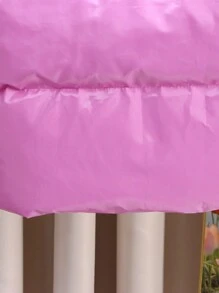 Girls' Reversible Quilted Vest With Zipper, Winter - Pink - View 7