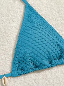 Swim Vcay Conjunto De Traje De Baño De Rejilla Liso De Playa De Verano Para Mujer De 3 Piezas