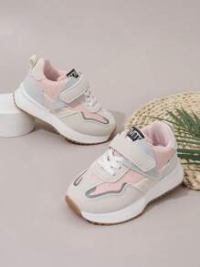 1-3 岁宝宝阿甘风格鞋，男女款钩环透气运动鞋，男童运动鞋，儿童休闲时尚鞋 - 粉色 - 查看 1