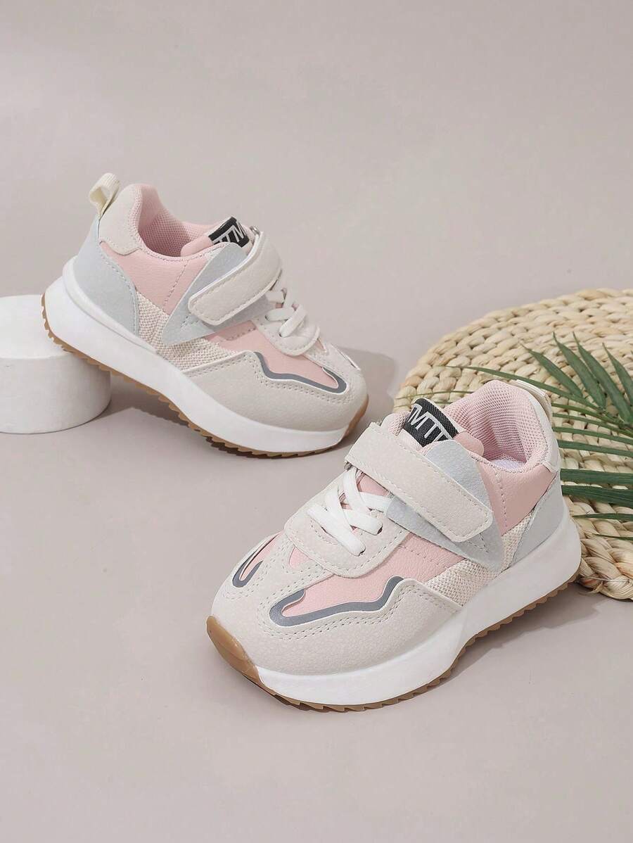 1-3 岁宝宝阿甘风格鞋，男女款钩环透气运动鞋，男童运动鞋，儿童休闲时尚鞋 - 粉色 - 查看 1