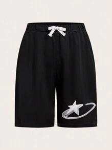 SHEIN Leap Crew Tween Boy 3pcs Loose Fit Breathable Athletic Patterned Shorts Set - Multicolor - View 3