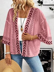 Breezaya Áo len oversized dáng rộng thông thường dành cho nữ - Hồng - Xem 5