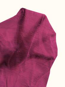 SHEIN Unity Lace Patchwork Fringe Tie Front Vacation Blouse - Hot Pink - View 5