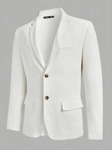 Manfinity VCAY Men's Woven Double Button Business Suit Jacket, Slim Fit, Suitable For Office - Multicolor - View 2