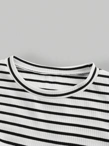 Modmama Maternity Casual Long Sleeve Fitted T-Shirt, Spring Autumn - Black and White - View 11